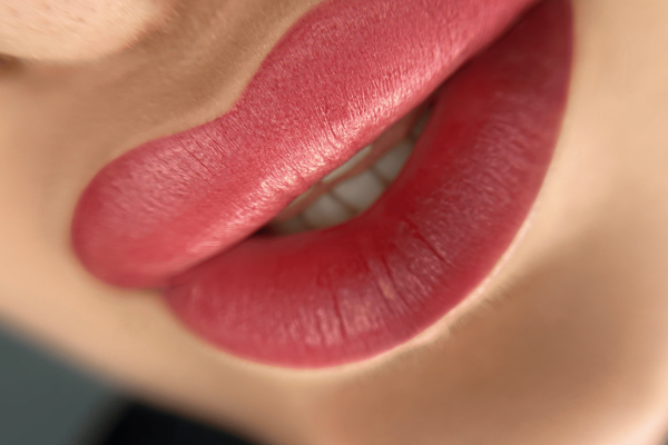 Aquarell Lips Permanent Makeup Ergebnis mit natürlich betonten Lippen in München